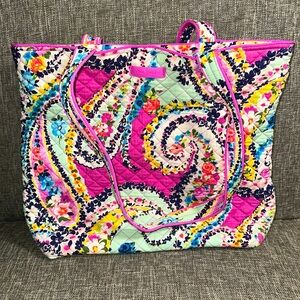 Vera Bradley bright pink floral iconic tote bag brand new w/o tags